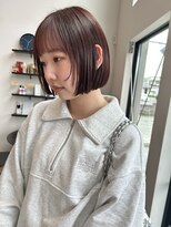 エスデザイン(es design)&nbsp;ボルドーカラー×ボブ×顔まわり