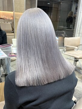 サンク 原宿 表参道(cinq) ヘーゼルベージュピンクベージュホワイトベージュ長めボブ韓国