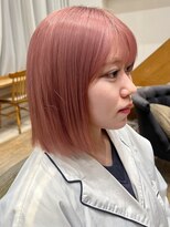 バイオレット 表参道店(Violet)&nbsp;ピンクベージュケアブリーチハイトーンボブ前髪顔まわりカット