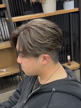 オーバルバイアピッシュ(OVARL by apish) ハイライトメッシュニュアンスセンターパートフェザーパーマ