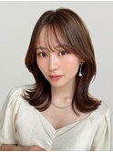 *20代30代40代◎小顔シースルー前髪顔周りミディアムレイヤー