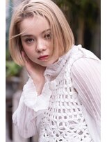 メーヴェ(Mowen) mowen 南堀江　ボブ×ブロンド×艶髪×セミウェット