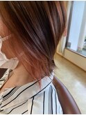 20代30代大人かわいいイヤリングカラーストレートボブ立体感