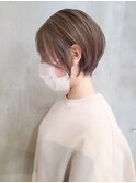 大人ショート/ハイライト/イルミナカラー/ベージュインナー[調布