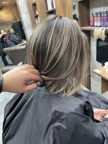 ラフ(LAFF)&nbsp;#バレイヤージュ#グレージュカラー#ボブウルフ#ココアベージュ