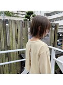 切りっぱなしボブ/ボブ/外ハネボブ/グレージュ
