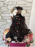 ハーフアップ編み下ろしスタイル
