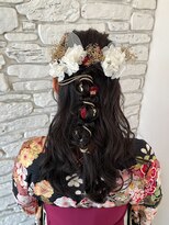 ヘアー ルセロ アット プリム(hair lucero @ prim) ハーフアップ編み下ろしスタイル