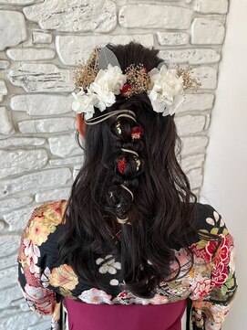 ヘアー ルセロ アット プリム(hair lucero @ prim) ハーフアップ編み下ろしスタイル