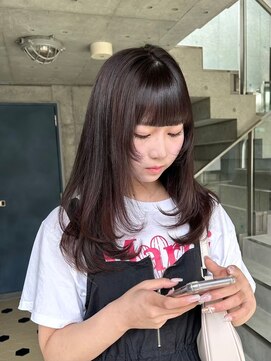 ヲタク(wotaku.) ラベンダーブラウンワンカラーブリーチなしカラーレイヤーカット