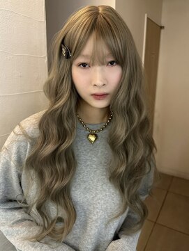 メゾンアクア 表参道(Maison ACQUA) ☆ブリーチなしダブルカラー透明感カラー オリーブベージュ ボブ