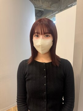 カノエ(canoe) レッドカラー韓国風ミディアム20代大濠美容室