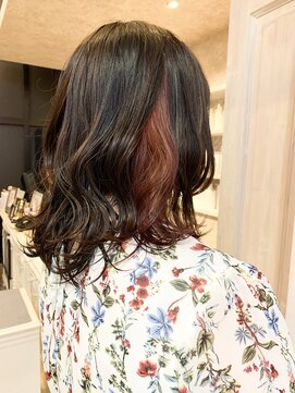 キャアリー(Caary) 福山市美容院Caaryイルミナカラー艶髪インナーピンク 20代 30代