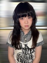 ベレーザ 渋谷(BELEZA) 14379黒髪アッシュブラックぱっつん前髪レイヤーロング