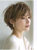 ☆ダークパープルナチュラルショートミルクブラウン髪質改善ボブ