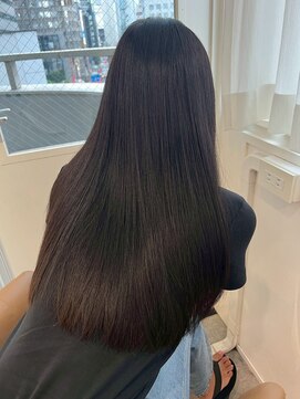 30代40代大人ガーリー艶髪アッシュブラウン髪質改善縮毛矯正