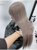 ロング ケアブリーチ ミルクティーベージュ 顔まわり 10代