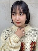 手入れ簡単　小顔　ボブ　外ハネ　ミニボブ　黒髪ボブ