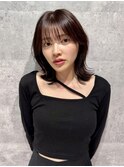 マロンベージュ×ミディアムレイヤー