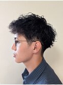 ツーブロック×ツイストスパイラルパーマ