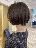 アラフォー襟足すっきり重めショート/ボブ　アースカラー