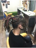 エクステ入りブレイズヘアー、自毛ショートからエクステ