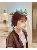 くびれヘア顔周り韓国レイヤーカット黒髪ショートミディアム/柏