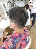 MEN'S HAIR センターパート ツイストスパイラル コンマヘア