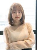 大人かわいい前髪セシルカットココアブラウンフリンジウェーブ