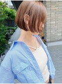 韓国風ボブ タンバルモリ アッシュベージュ内巻きボブ t523