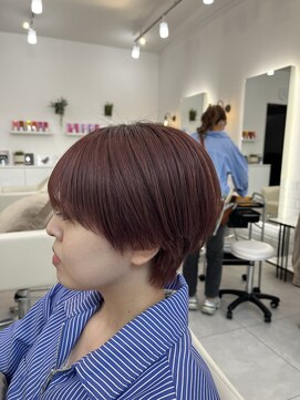 アオ 甲府本店(AO) 《AO hair》マッシュショート×ピンクブラウン
