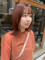 ミー(mii)&nbsp;【mii】オレンジカラー/インナーカラー/切りっぱなし/