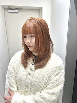 ユーフォリア 渋谷グランデ(Euphoria SHIBUYA GRANDE) ミディアムレイヤー　ワンカール　オレンジベージュ