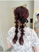 タイトヘアセット/アップヘア/ローポニー/結婚式ヘアセット