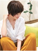 +animo吉川美南+マロンベージュ☆ミニウルフマッシュショートT