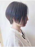 【morio原宿】黒髪ショートバングなし丸みショートクール