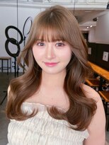 アルバム 新宿(ALBUM SHINJUKU)&nbsp;ロンググレージュ暗めカラー韓国ヘア顔周りレイヤー_F1072