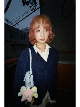 ベンジー オウン 代々木上原店(benji own) ピンクベージュ レイヤーボブ ダブルカラー