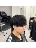 スパイラルパーマフェードカット刈り上げセンターパートS