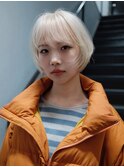 藤沢 /ホワイトブリーチ /丸みショートボブ /ブリーチ /金髪