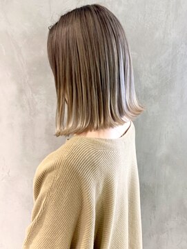 アイティー バイ アルバム 浦和店(IT by ALBUM) パールベージュボブ_ココアブラウンフリンジウェーブ_ba274782