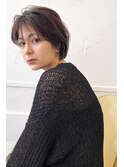 大人っぽウザバング×耳だしショートボブ×ミルクチョコレート