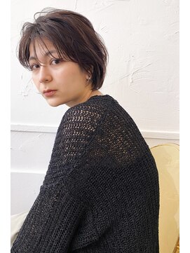 アンヘアー 元町三宮(UNHAIR) 大人っぽウザバング×耳だしショートボブ×ミルクチョコレート