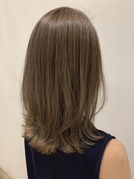 キャパサウス 春日 大野城店(CAPA south) 外ハネミディ　くびれインナー　ベージュカラー　ダブルカラー