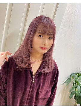 ファンド 千葉(fand) レイヤーカット/ピンクカラー/韓国ヘア/顔まわりカット/MANAMI