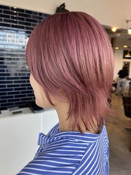 リドル ヘアー 駒生店(Riddle HAIR) ショートウルフ×ピンク