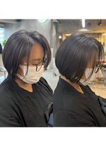 ティダスマイル ふじみ野店(tida smile)&nbsp;脱白髪染め★白髪ぼかしハイライト横顔美人ショート