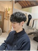 韓国風マッシュショート × デザインパーマ