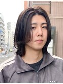20代30代40代メンズボブニュアンスパーマメンズミディアムウルフ