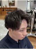 アップバングショート/メンズパーマ/メンズカット/大人メンズ